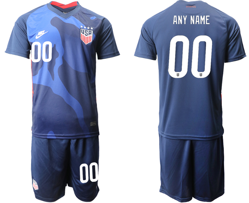 Men 2020-2021 Season National team United States away blue customized Soccer Jersey->customized soccer jersey->Custom Jersey
